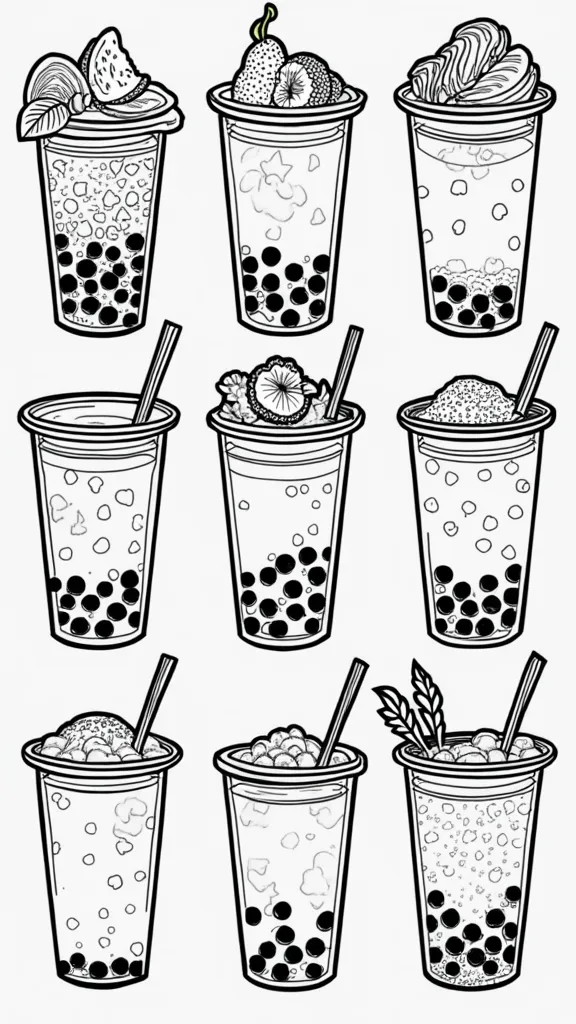 Páginas para colorear de Boba Drink